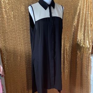 Long Black button down shirt